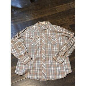 Vintage LEE PEARL SNAP Long Sleeve Rodeo Western Shirt Plaid Mens XL